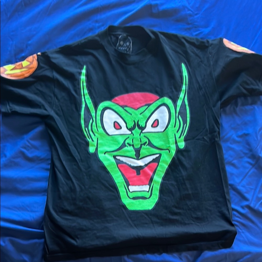 Asspizza Black T-Shirt with Green Goblin Graphic